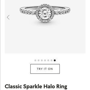 LIKE NEW Pandora Classic Sparkle Halo Ring For Sale (Sterling Silver)